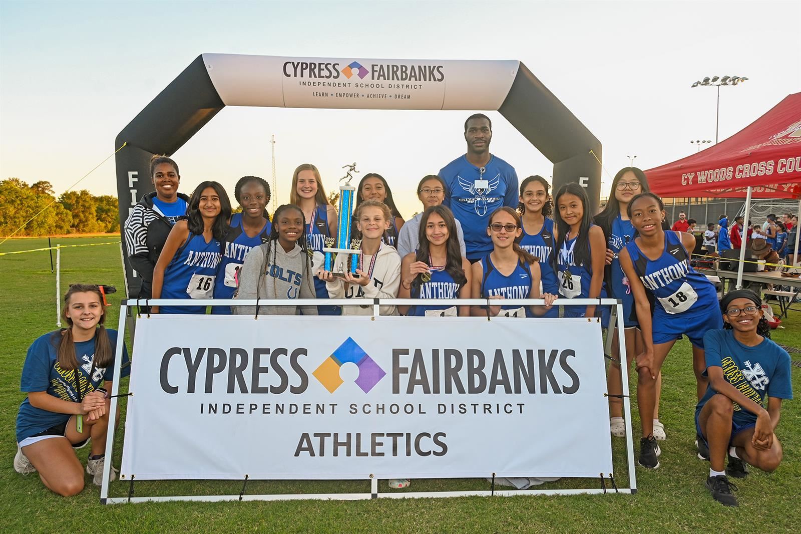 Anthony Middle School won the seventh grade girls’ cross country team championships with a score of 44 points on Oct. 19.
